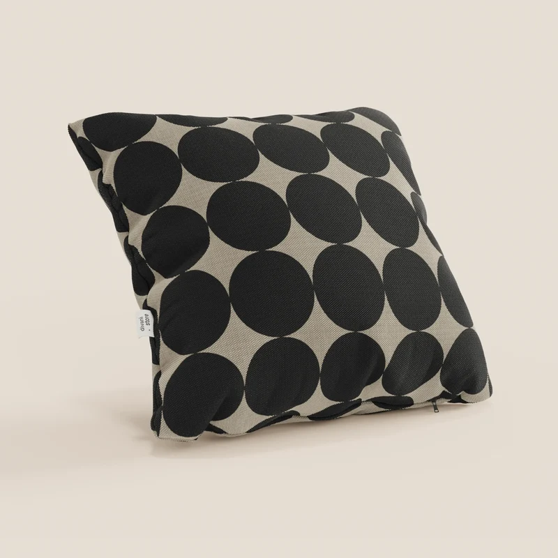 Dot coussins géométriques en tissu hydrofuge Taupe tortora