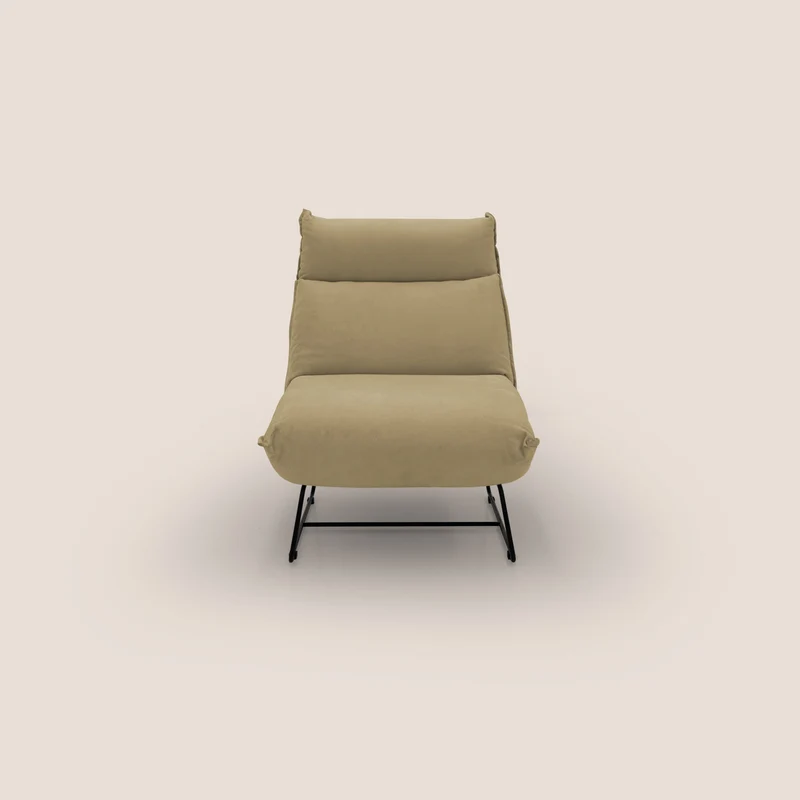 Tessa Fauteuil au design moderne en microfibre détachable T11 beige