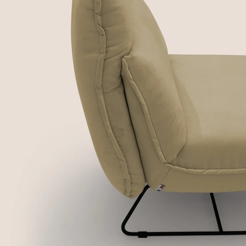 Tessa Fauteuil au design moderne en microfibre détachable T11 beige