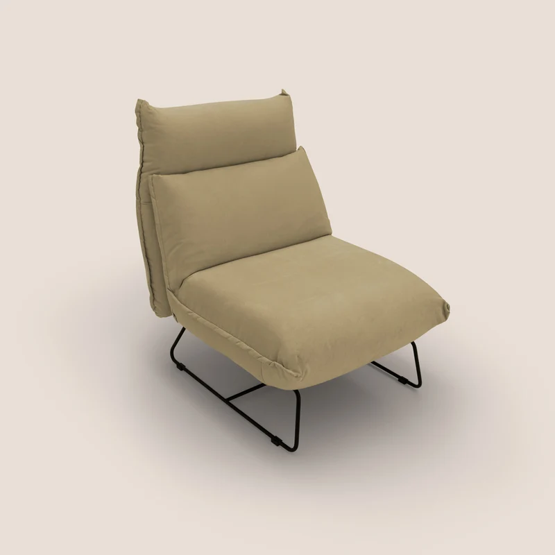 Tessa Fauteuil au design moderne en microfibre détachable T11 beige