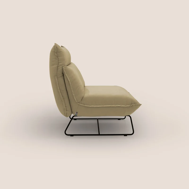 Tessa Fauteuil au design moderne en microfibre détachable T11 beige