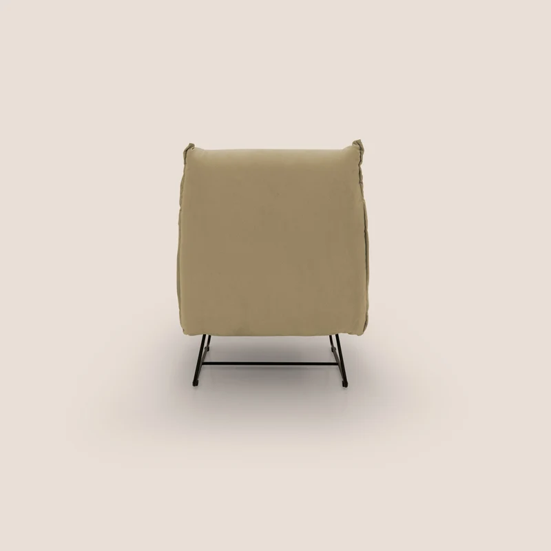Tessa Fauteuil au design moderne en microfibre détachable T11 beige