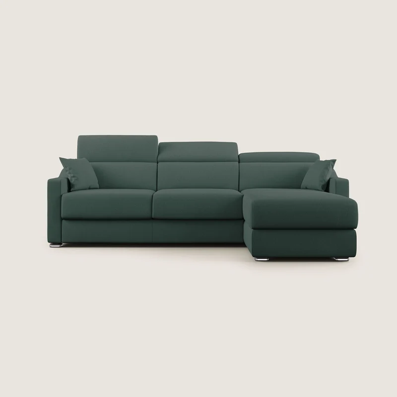 Amber canapé d'angle convertible en tissu détachable T05 vert