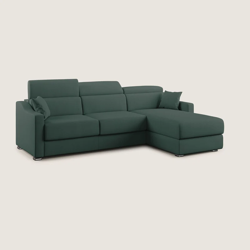 Amber canapé d'angle convertible en tissu détachable T05 vert