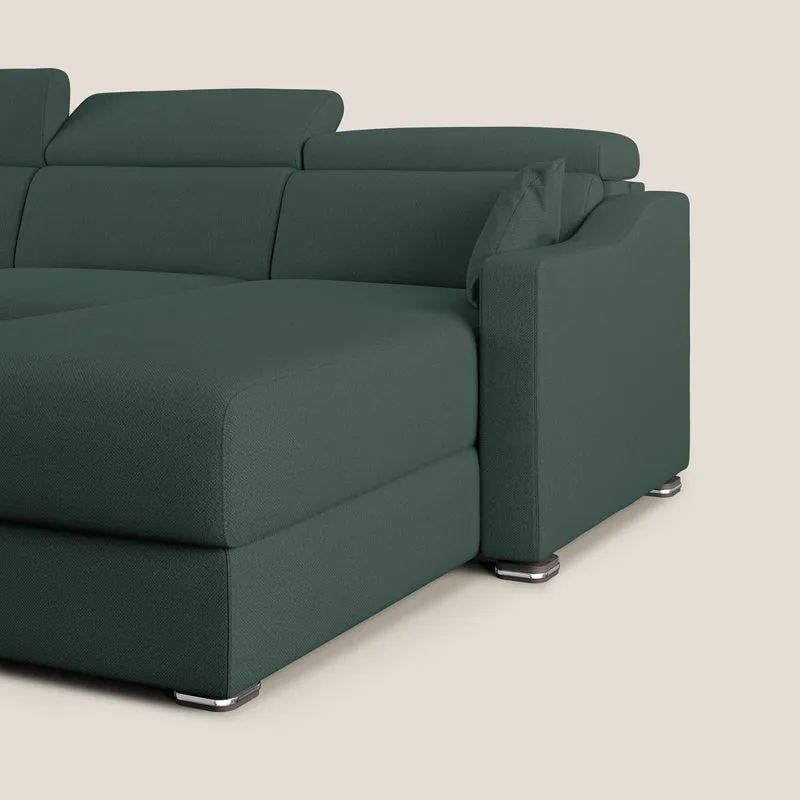 Amber canapé d'angle convertible en tissu détachable T05 vert