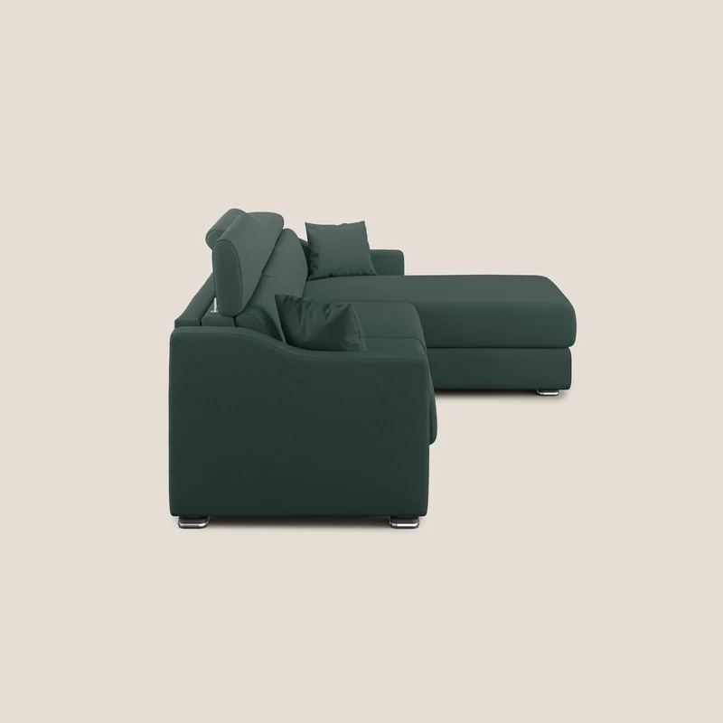 Amber canapé d'angle convertible en tissu détachable T05 vert