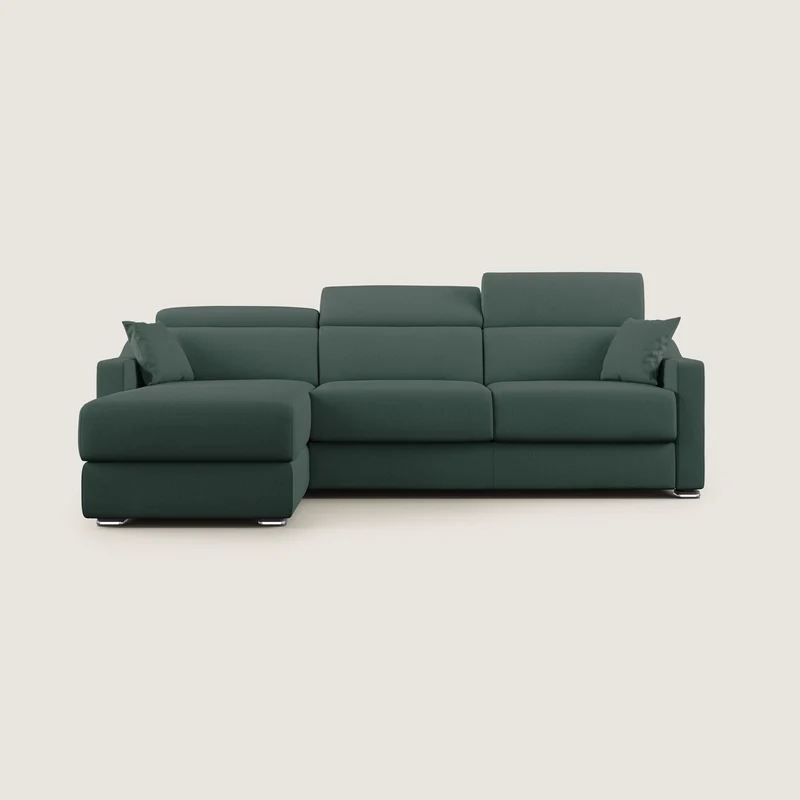Amber canapé d'angle convertible en tissu détachable T05 vert