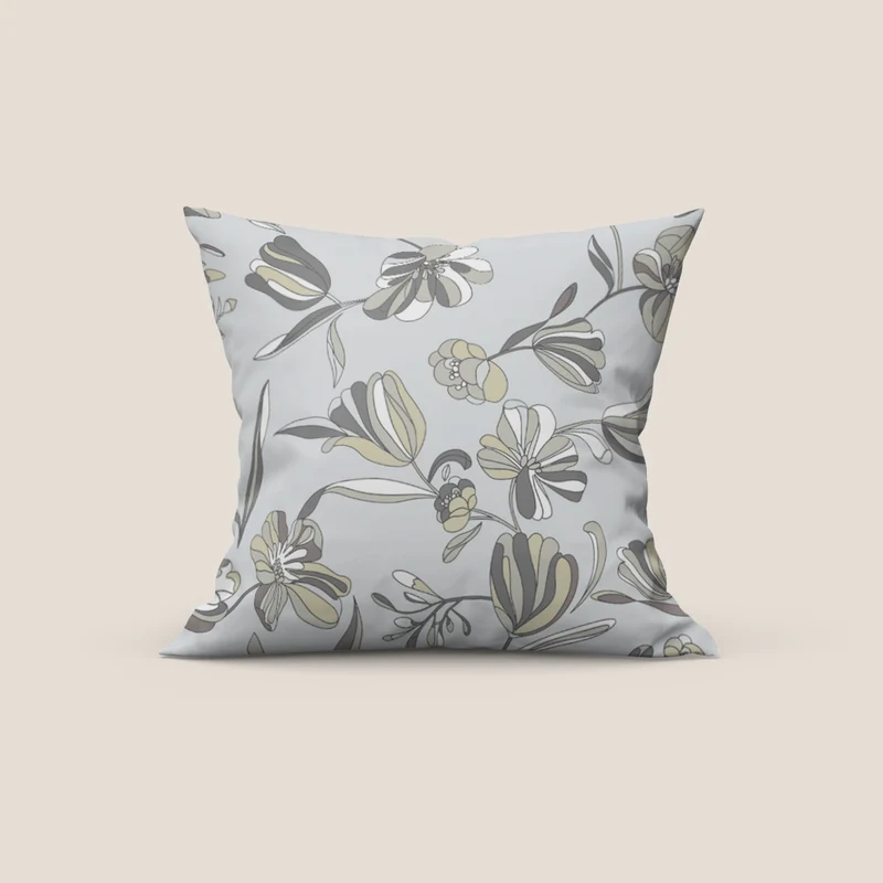 Omika collezione cuscini a fantasie multicolor in velluto impermeabile gris