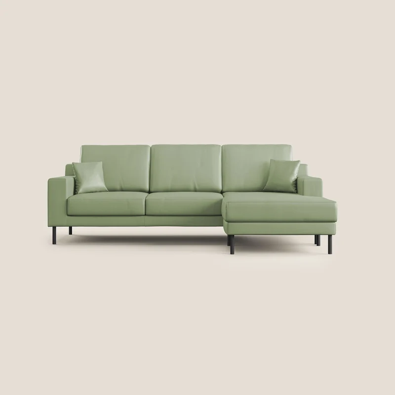 Uranio Canapé d'angle moderne réversible en simili cuir imperméable T04 vert