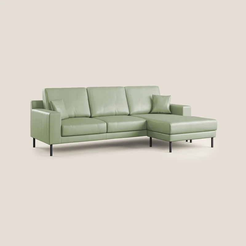 Uranio Canapé d'angle moderne réversible en simili cuir imperméable T04 vert