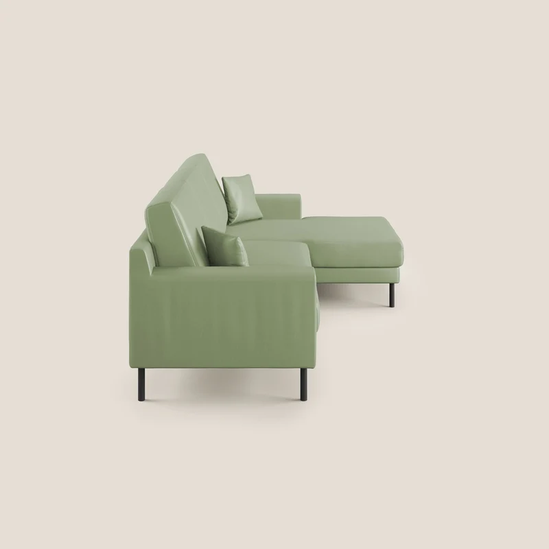 Uranio Canapé d'angle moderne réversible en simili cuir imperméable T04 vert