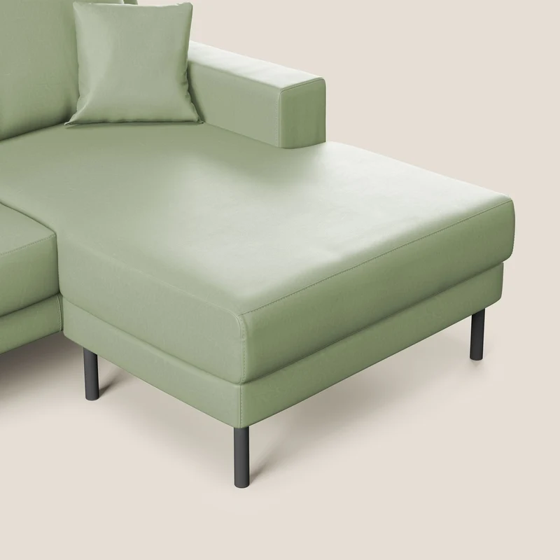 Uranio Canapé d'angle moderne réversible en simili cuir imperméable T04 vert