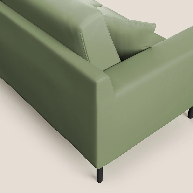 Uranio Canapé d'angle moderne réversible en simili cuir imperméable T04 vert
