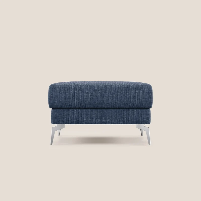 Star Pouf avec pieds hauts en tissu imperméable doux entrelacé T06 bleu