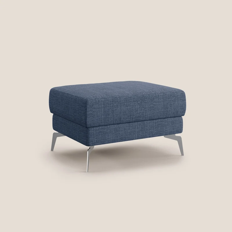 Star Pouf avec pieds hauts en tissu imperméable doux entrelacé T06 bleu