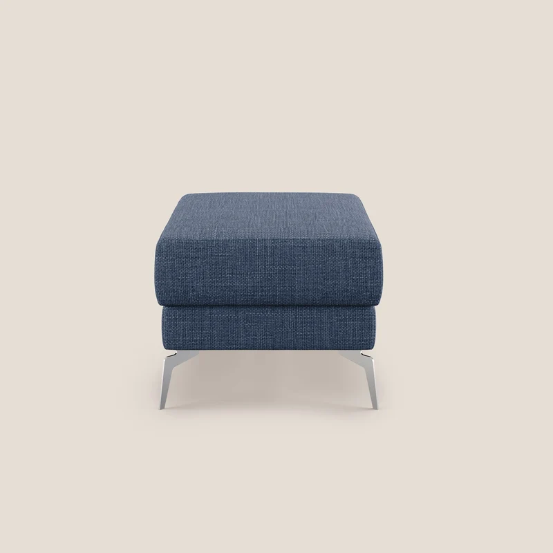 Star Pouf avec pieds hauts en tissu imperméable doux entrelacé T06 bleu