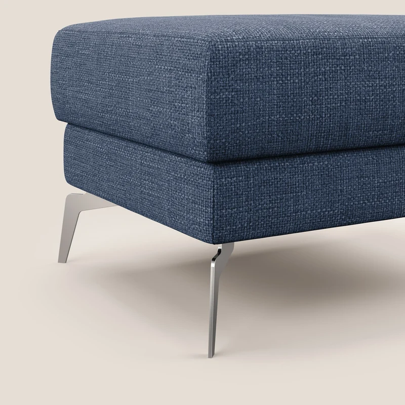 Star Pouf avec pieds hauts en tissu imperméable doux entrelacé T06 bleu