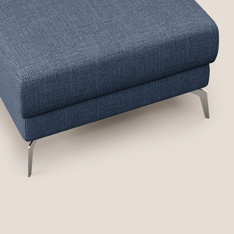 Star Pouf avec pieds hauts en tissu imperméable doux entrelacé T06 bleu