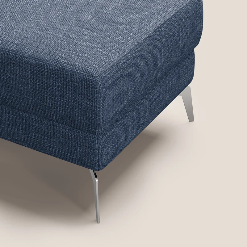 Star Pouf avec pieds hauts en tissu imperméable doux entrelacé T06 bleu