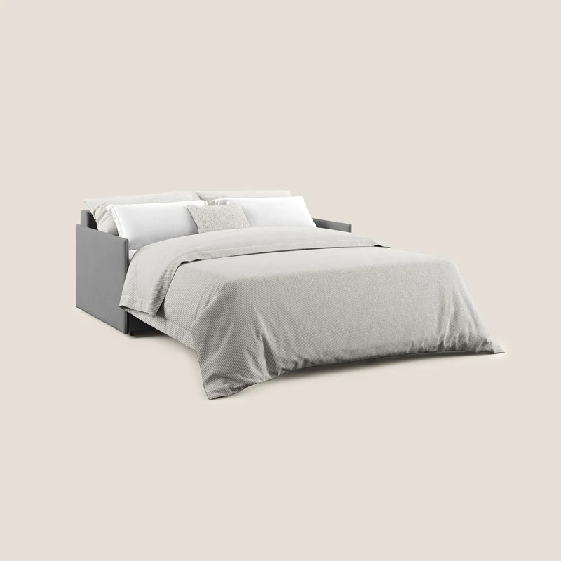 Evans canapé convertible en tissu doux imperméable T02 gris