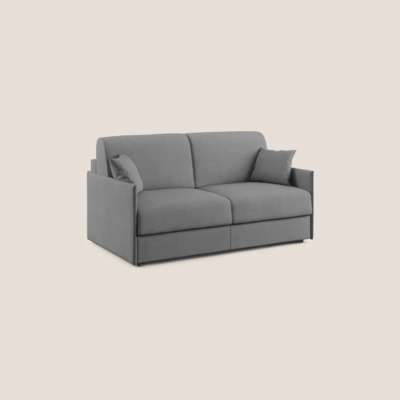 Evans canapé convertible en tissu doux imperméable T02 gris