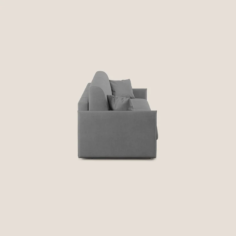 Evans canapé convertible en tissu doux imperméable T02 gris