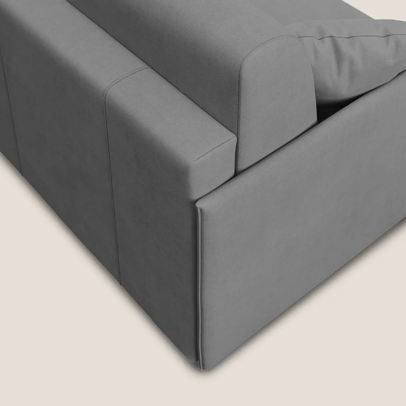 Evans canapé convertible en tissu doux imperméable T02 gris
