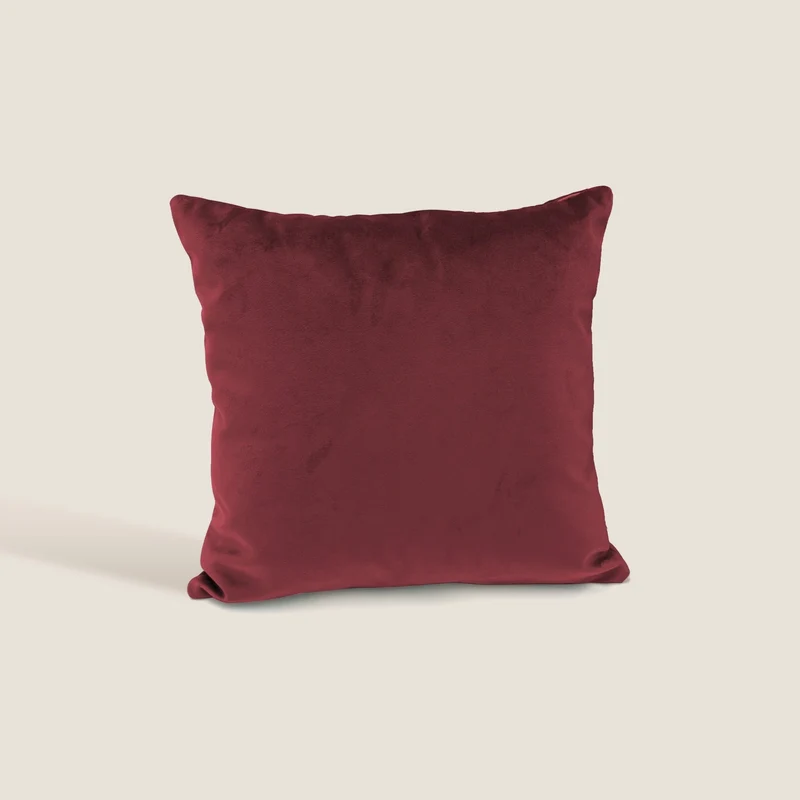 Velluto coussins carrés en velours imperméable bordeaux