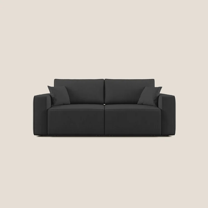 Canapé Morfeo avec assises coulissantes en tissu imperméable doux T02 noir