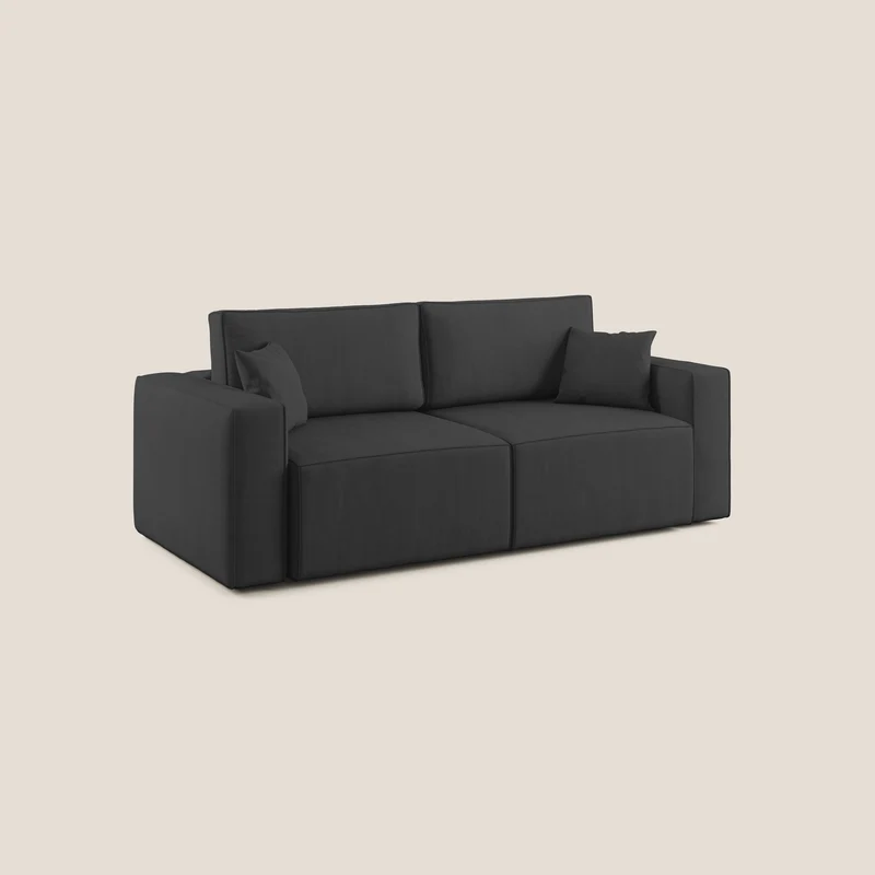 Canapé Morfeo avec assises coulissantes en tissu imperméable doux T02 noir