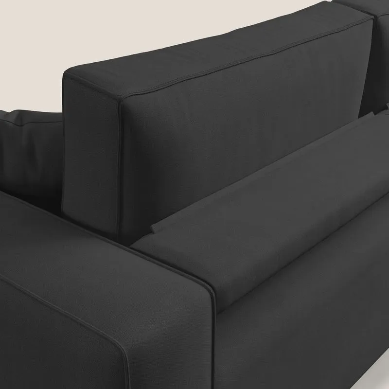 Canapé Morfeo avec assises coulissantes en tissu imperméable doux T02 noir