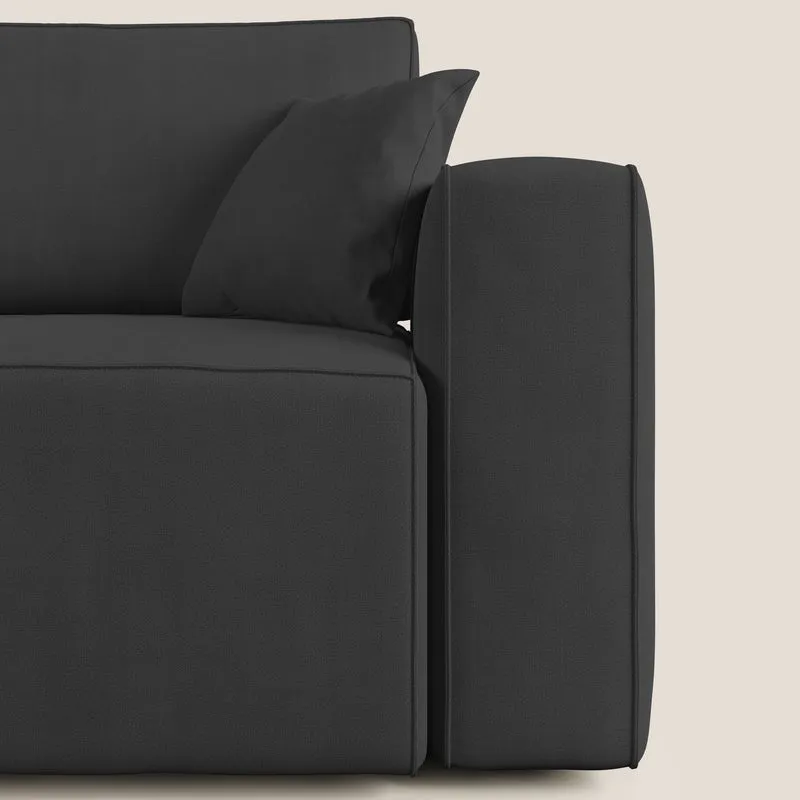 Canapé Morfeo avec assises coulissantes en tissu imperméable doux T02 noir