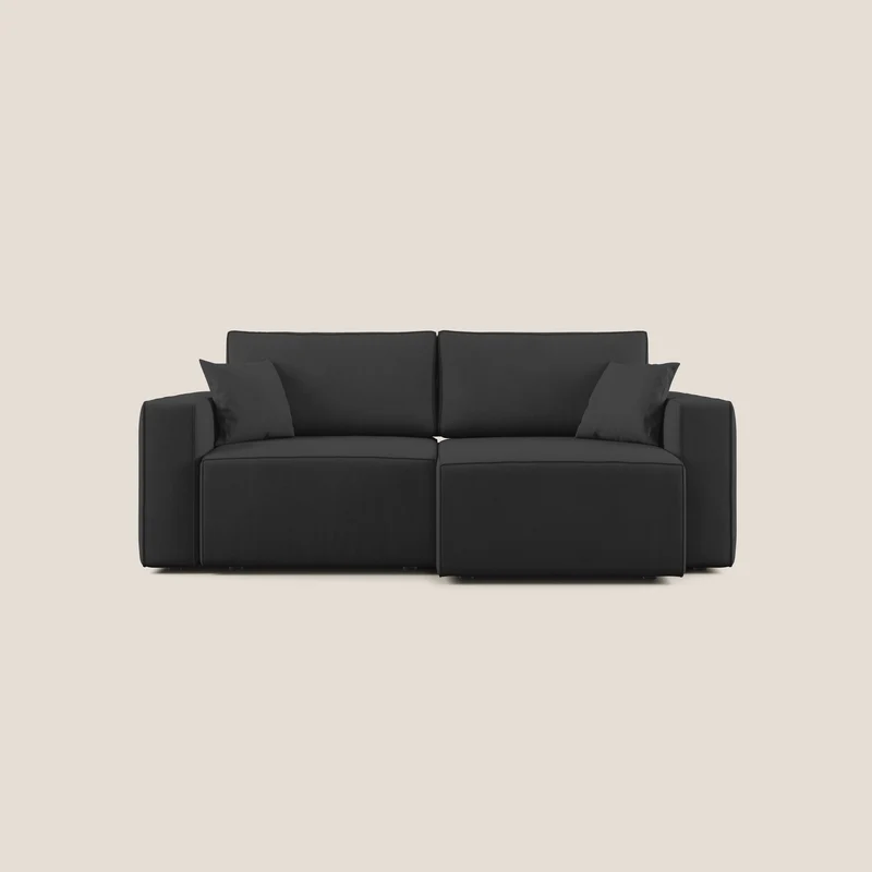Canapé Morfeo avec assises coulissantes en tissu imperméable doux T02 noir