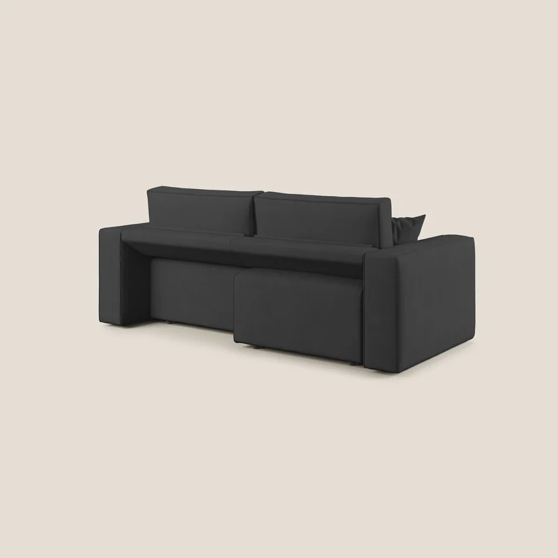 Canapé Morfeo avec assises coulissantes en tissu imperméable doux T02 noir