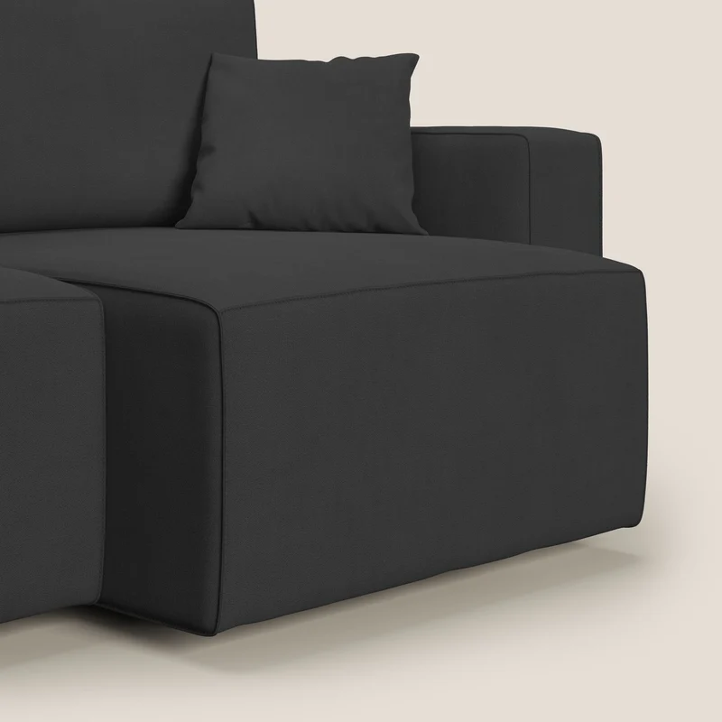 Canapé Morfeo avec assises coulissantes en tissu imperméable doux T02 noir