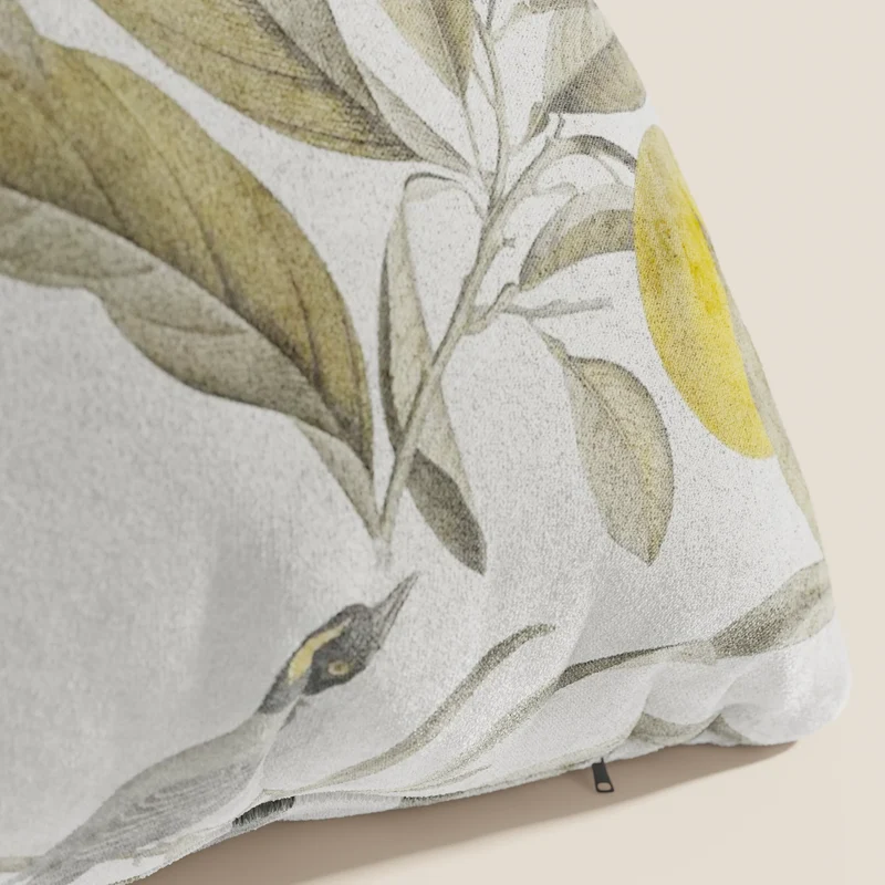 Lemon collection élégante de coussins à motifs en velours imperméable crème