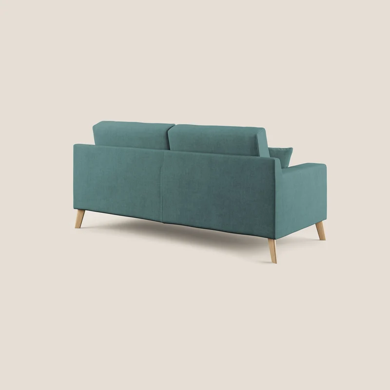 Danish canapé moderne en tissu doux imperméable T02 bleu canard