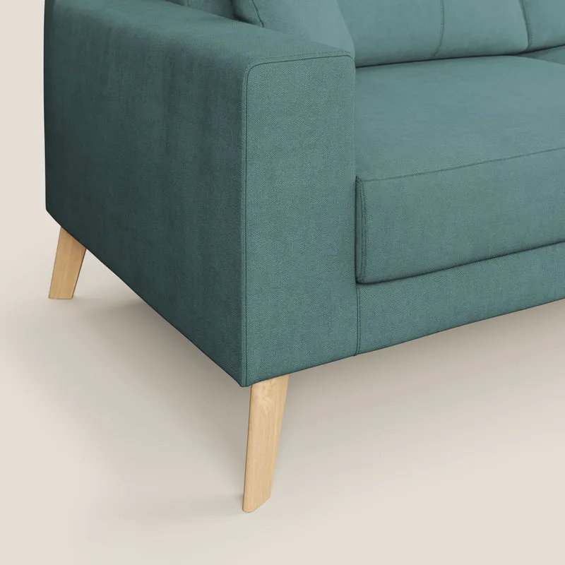 Danish canapé moderne en tissu doux imperméable T02 bleu canard