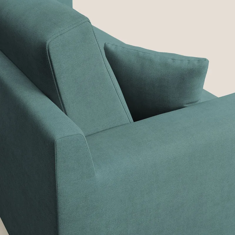 Danish canapé moderne en tissu doux imperméable T02 bleu canard