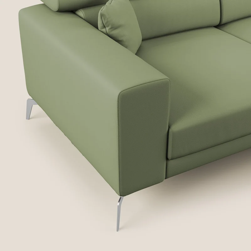 Blade Canapé d'angle moderne avec têtières inclinables en Similicuir T04 vert