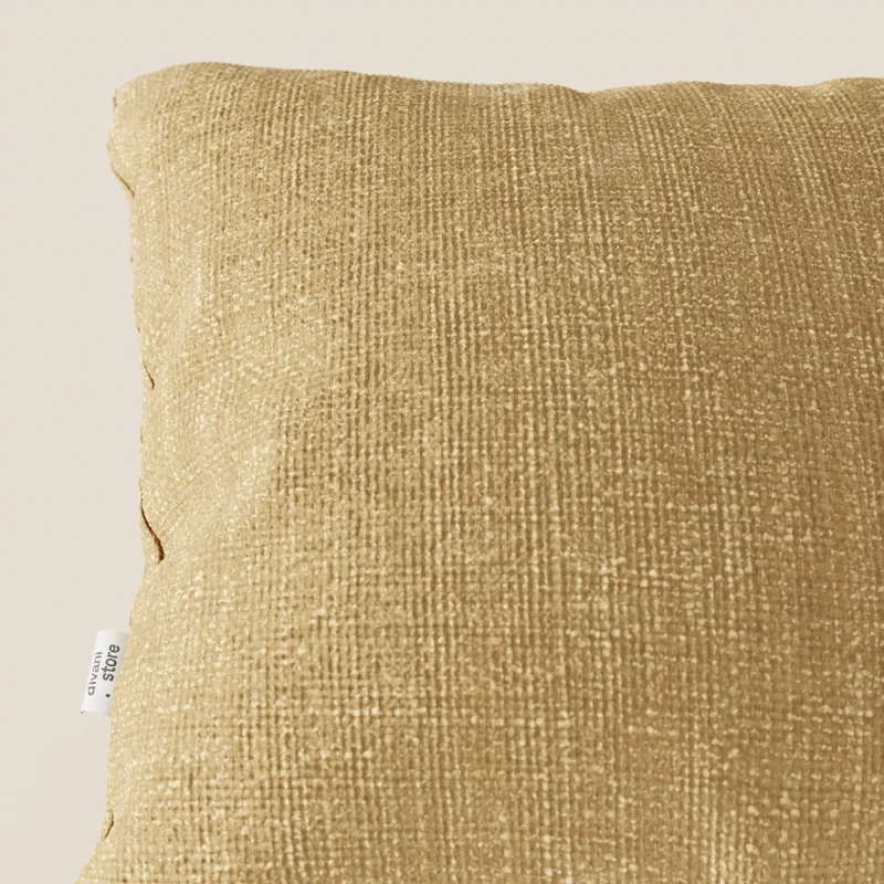 Lyon coussin disponible en plusieurs couleurs, fabriqué en tissu tressé souple imperméable T06 ocre