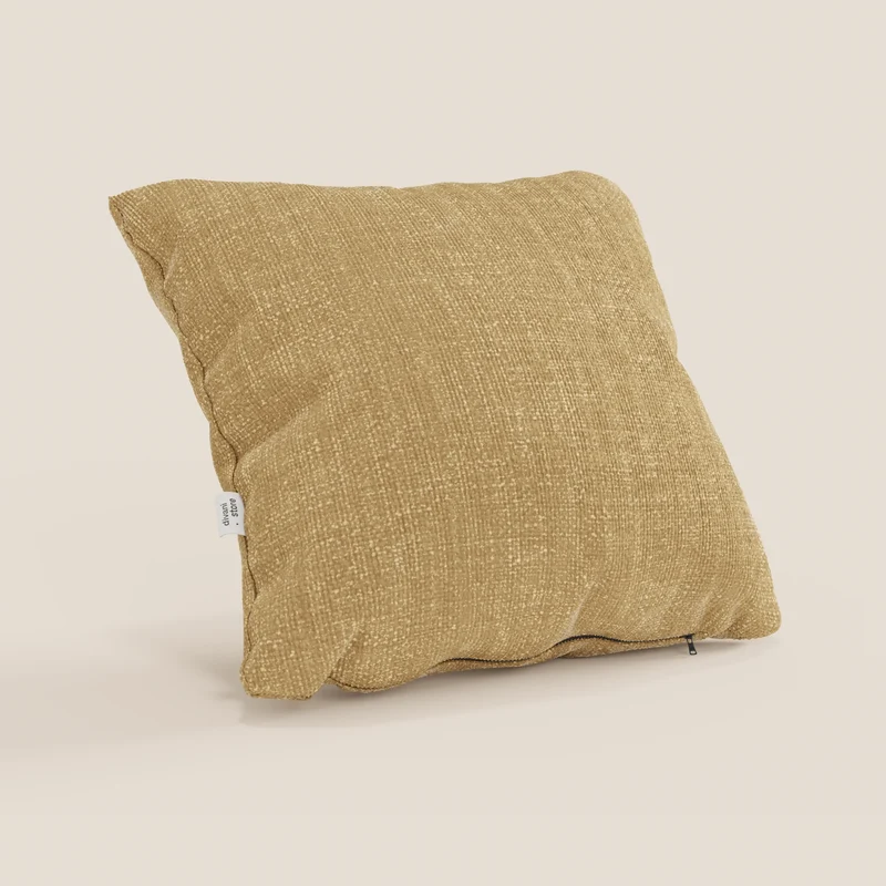 Lyon coussin disponible en plusieurs couleurs, fabriqué en tissu tressé souple imperméable T06 ocre