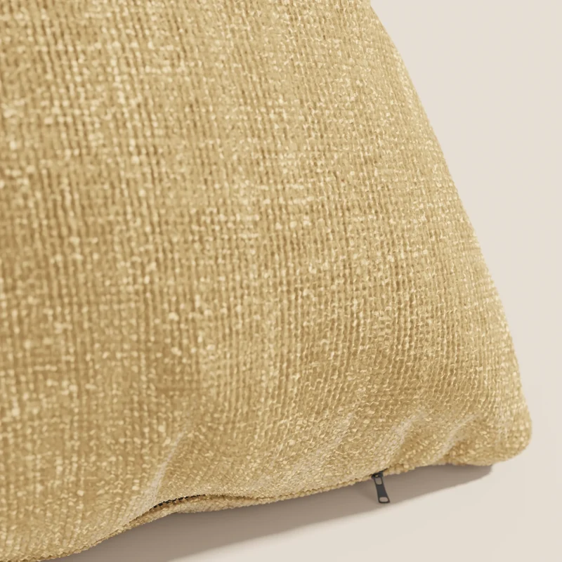 Lyon coussin disponible en plusieurs couleurs, fabriqué en tissu tressé souple imperméable T06 ocre