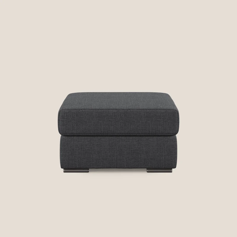 Sun pouf coffre en tissu imperméable doux entrelacé T06 anthracite