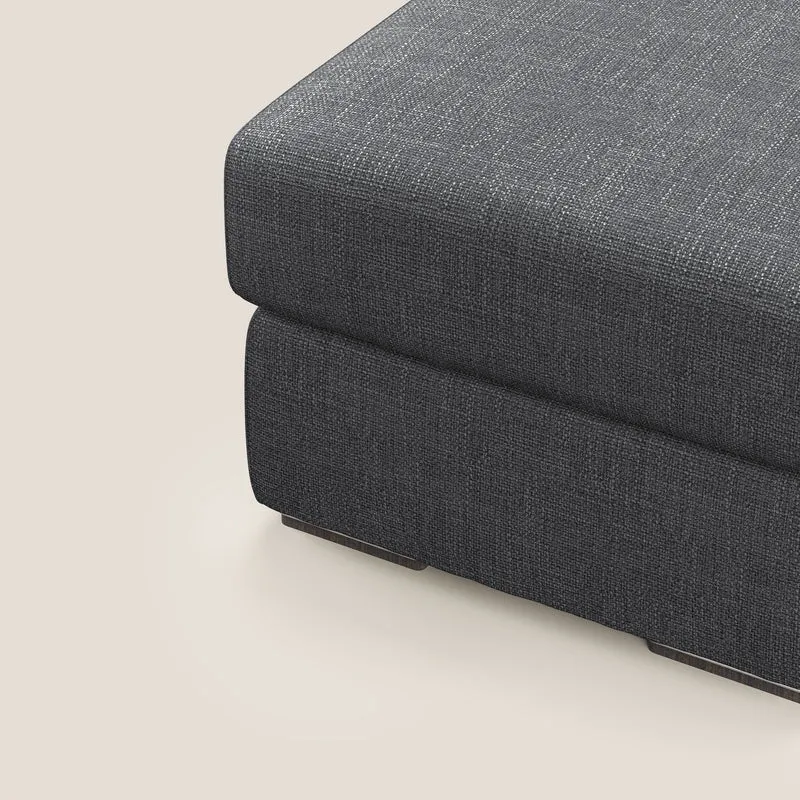Sun pouf coffre en tissu imperméable doux entrelacé T06 anthracite