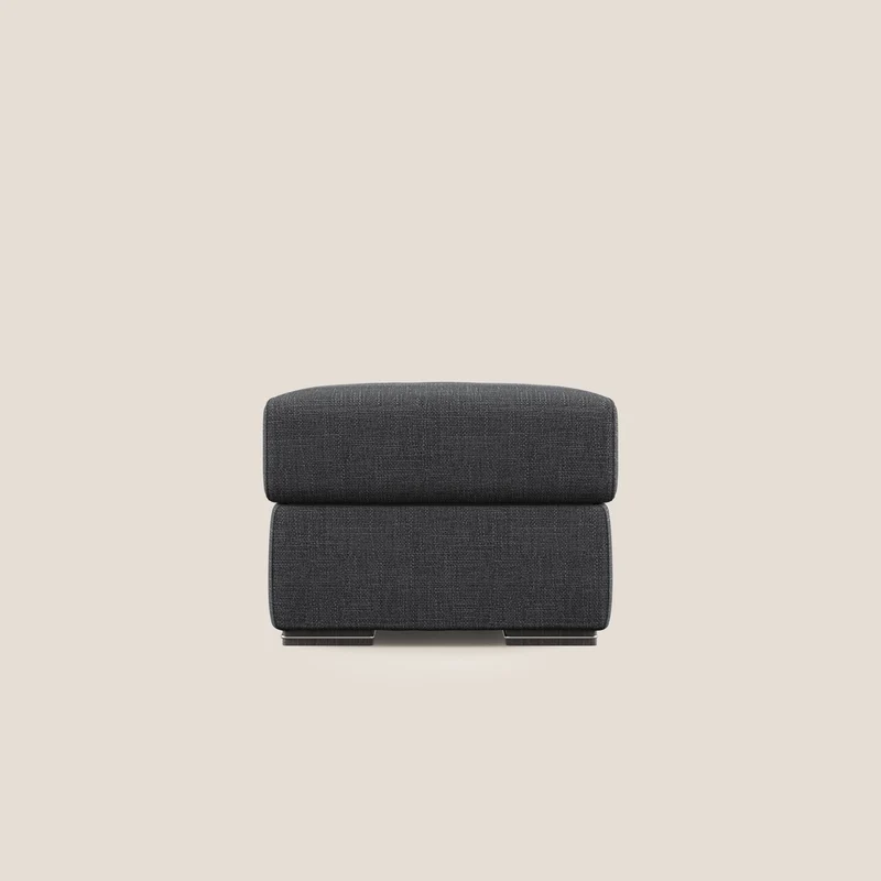 Sun pouf coffre en tissu imperméable doux entrelacé T06 anthracite