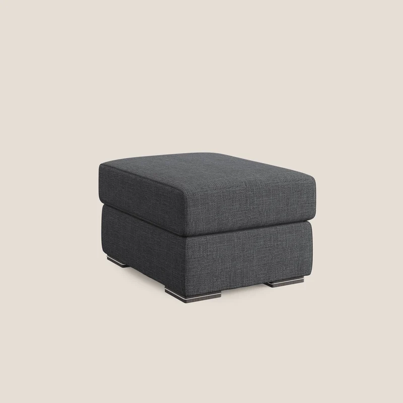 Sun pouf coffre en tissu imperméable doux entrelacé T06 anthracite