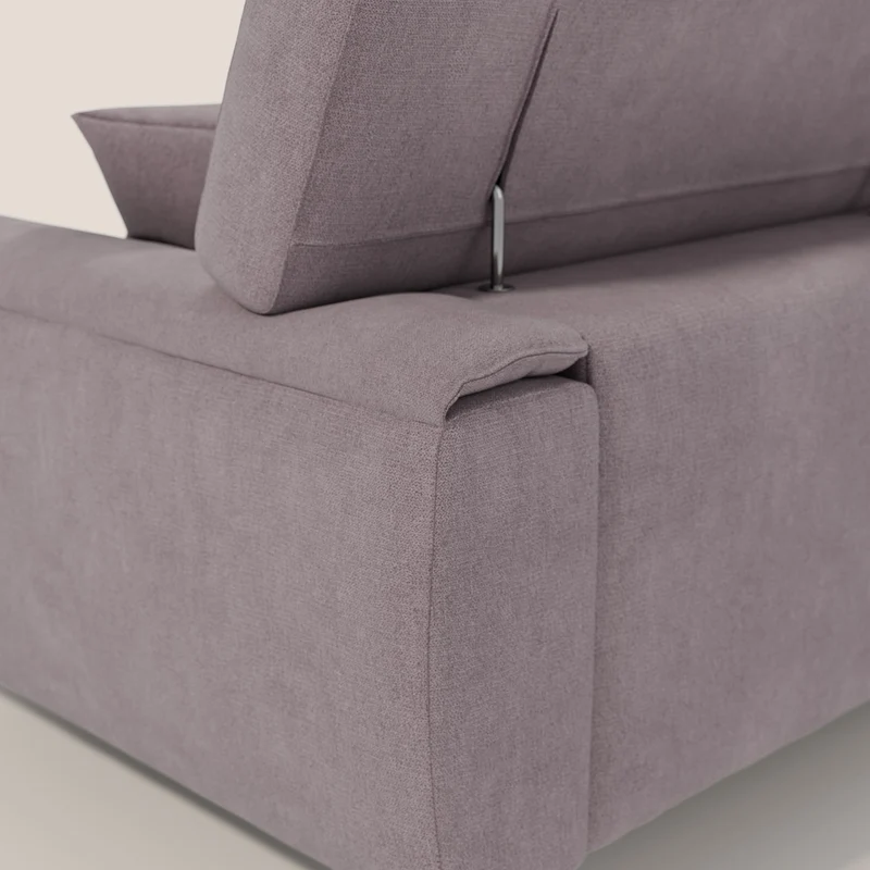 Caravaggio canapé 3 assises extensibles et têtières réglables en tissu imperméable T02 rose
