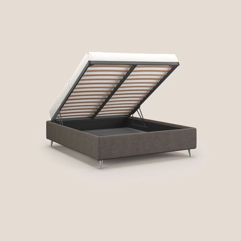 Febe sommier compact avec coffre de grande capacité en tissu imperméable T03 taupe