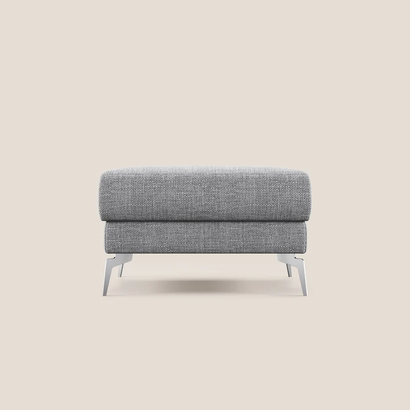 Star Pouf avec pieds hauts en tissu imperméable doux entrelacé T06 gris